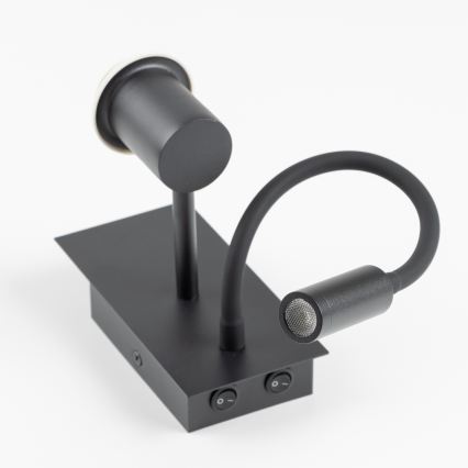 Brilagi - Lampada LED da parete flessibile per bambini BOBO 1xE27/25W/230V + LED/3W nero/bianco/con motivo animaletti