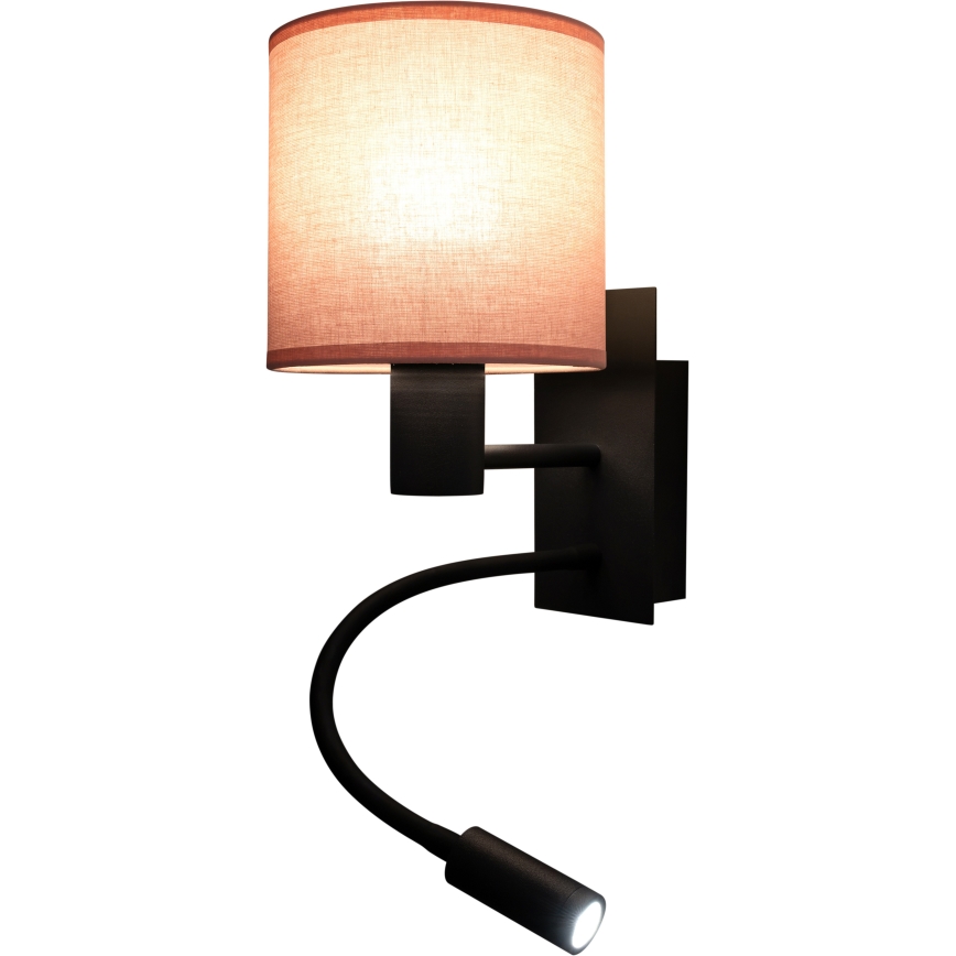 Brilagi - Lampada da parete flessibile LED BOBO 1xE27/25W/230V + LED/3W nero/rosa