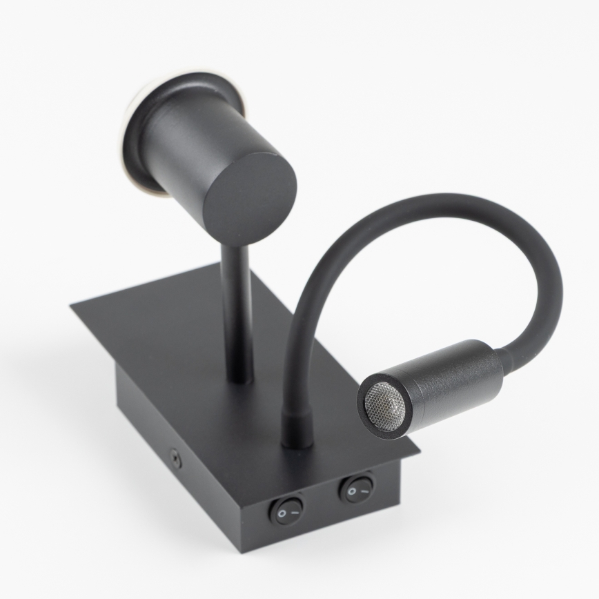 Brilagi - Lampada da parete flessibile LED BOBO 1xE27/25W/230V + LED/3W nero/rosa