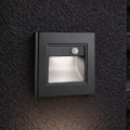 Brilagi - Lampada LED per gradini con sensore STEP LIGHT LED/1,5W/230V IP44 nera
