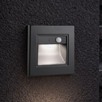 Brilagi - Lampada LED per gradini con sensore STEP LIGHT LED/1,5W/230V IP44 nera