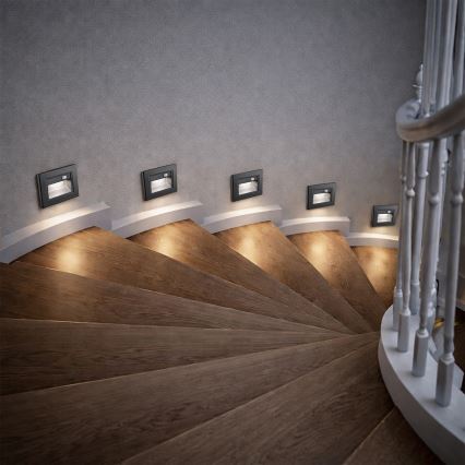 Brilagi - Lampada LED per scale con sensore STEP LIGHT LED/1,5W/230V IP44 nero