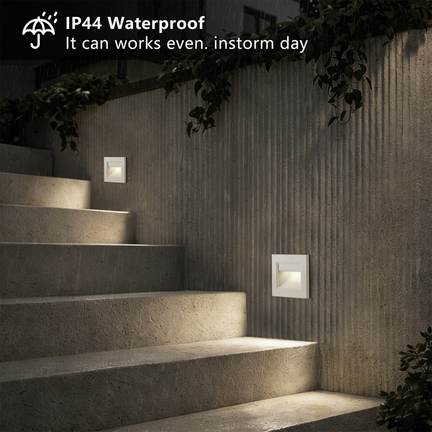 Brilagi - Lampada LED per scale STEP LIGHT LED/1,5W/230V IP44 bianca