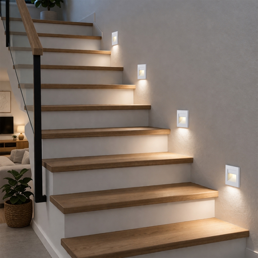 Brilagi - Lampada LED per scale STEP LIGHT LED/1,5W/230V IP44 bianca