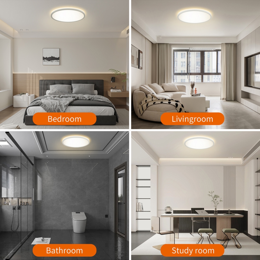 Brilagi - Lampada da soffitto dimmerabile LED RGBW ULTRA SLIM LED/18W/230V 2700-6500K diam. 30 cm bianco + telecomando