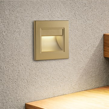 Brilagi - Lampada per gradini LED STEP LIGHT LED/1,5W/230V IP44 dorata