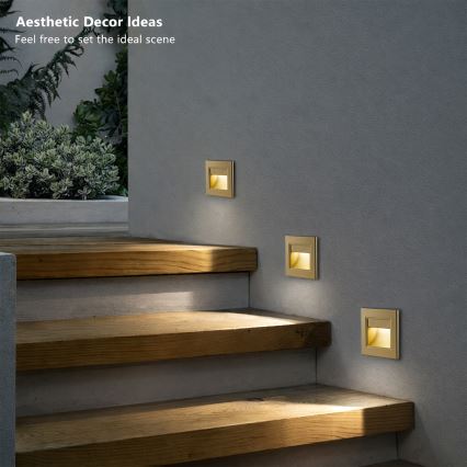 Brilagi - Lampada per gradini LED STEP LIGHT LED/1,5W/230V IP44 dorata