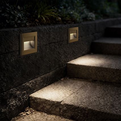 Brilagi - Lampada per gradini LED STEP LIGHT LED/1,5W/230V IP44 dorata