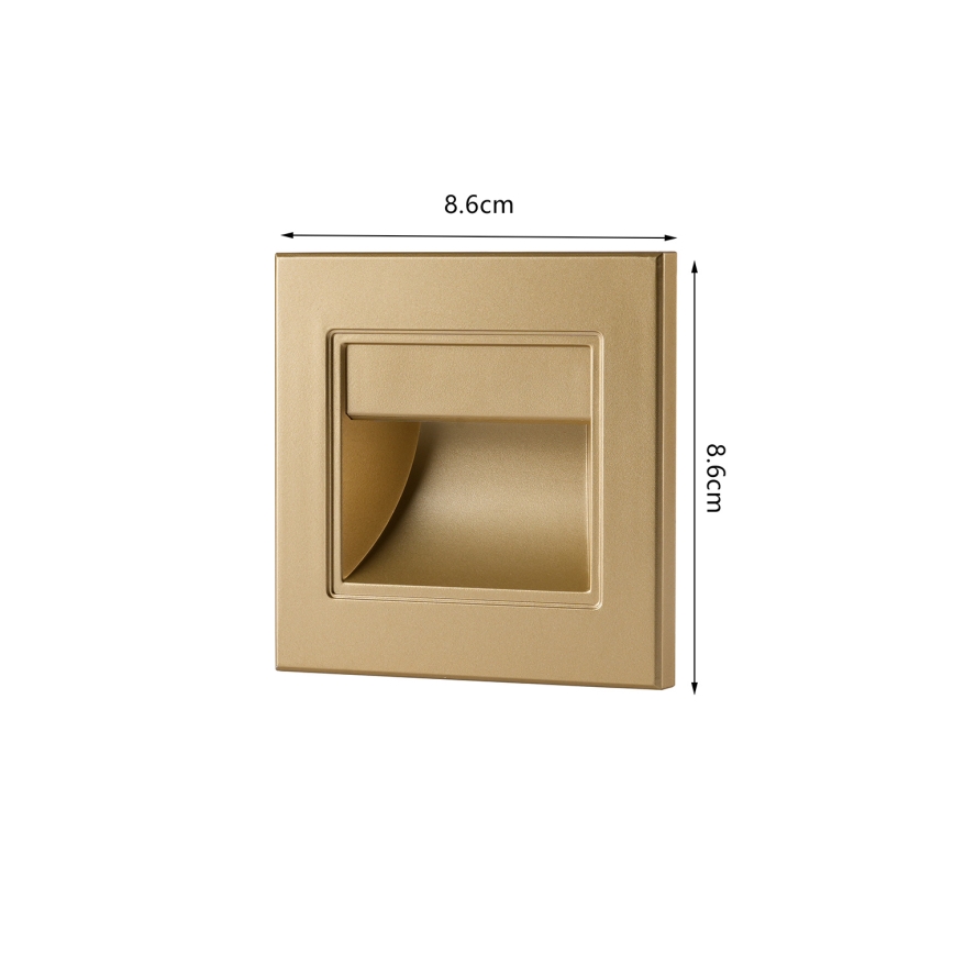 Brilagi - Lampada per gradini LED STEP LIGHT LED/1,5W/230V IP44 dorata