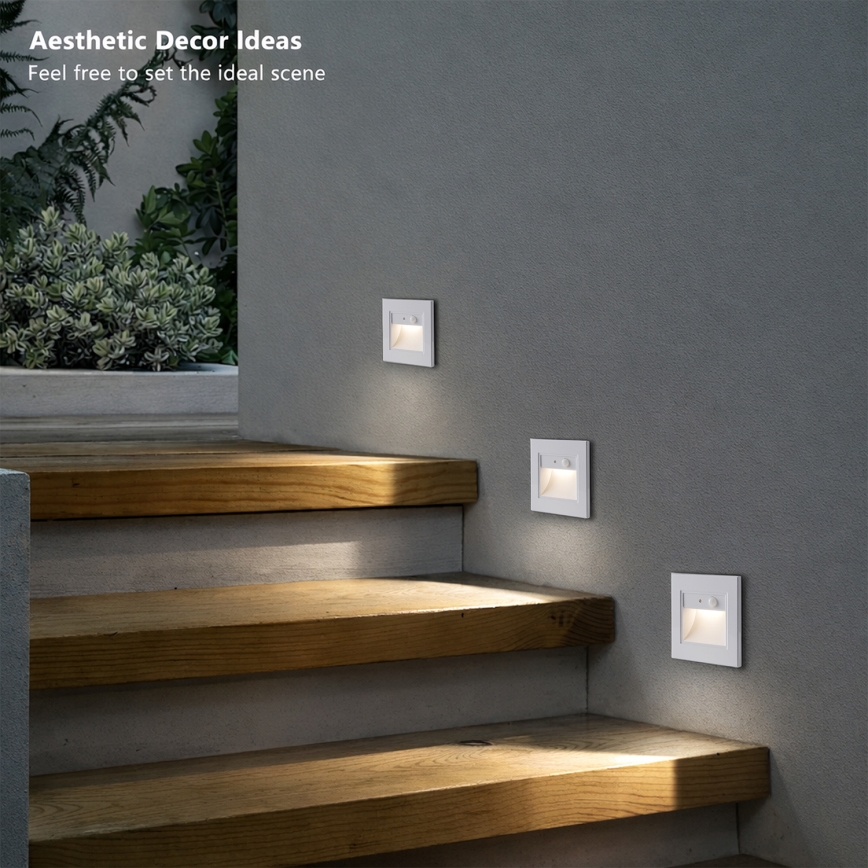 Brilagi - Lampada LED per scale con sensore STEP LIGHT LED/1,5W/230V IP44 bianco