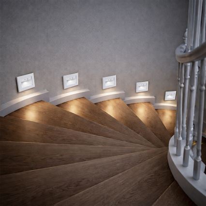 Brilagi - Lampada LED per scale con sensore STEP LIGHT LED/1,5W/230V IP44 bianco
