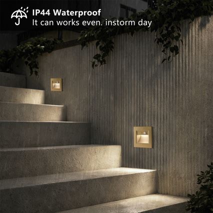 Brilagi - Lampada LED per scale con sensore STEP LIGHT LED/1,5W/230V IP44 oro