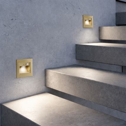 Brilagi - Lampada LED per scale con sensore STEP LIGHT LED/1,5W/230V IP44 oro