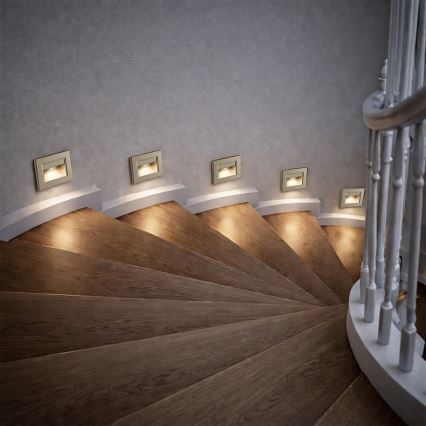 Brilagi - Lampada per scale LED STEP LIGHT LED/1,5W/230V IP44 dorata