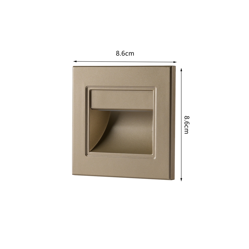 Brilagi - Lampada per scale LED STEP LIGHT LED/1,5W/230V IP44 dorata