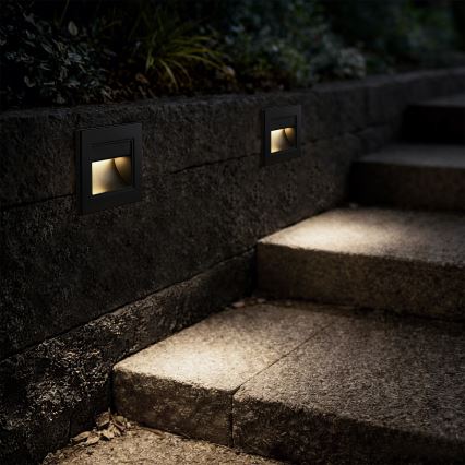 Brilagi - Lampada per scale LED STEP LIGHT LED/1,5W/230V IP44 nera