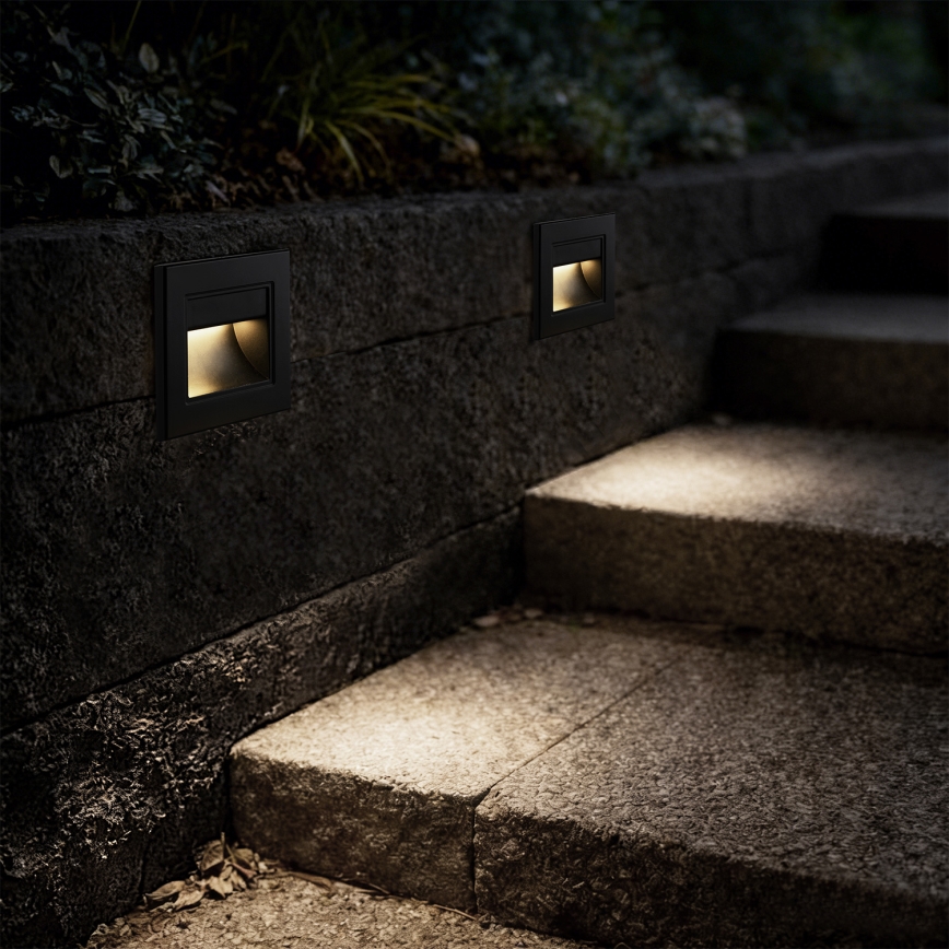 Brilagi - Lampada per scale LED STEP LIGHT LED/1,5W/230V IP44 nera