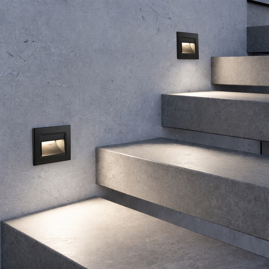Brilagi - Lampada per scale LED STEP LIGHT LED/1,5W/230V IP44 nera