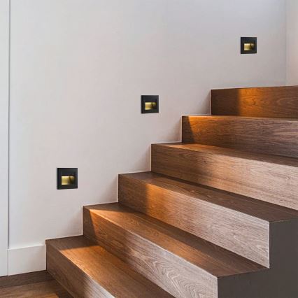 Brilagi - Lampada per scale LED STEP LIGHT LED/1,5W/230V IP44 nera