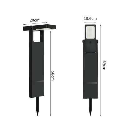 Brilagi - Lampada solare LED SOLE SPIKE LED/4W/3,7V 2200 mAh IP44