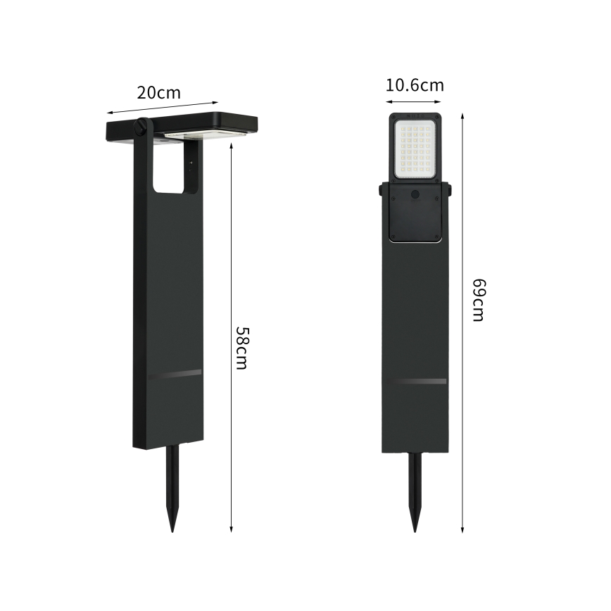 Brilagi - Lampada solare LED SOLE SPIKE LED/4W/3,7V 2200 mAh IP44
