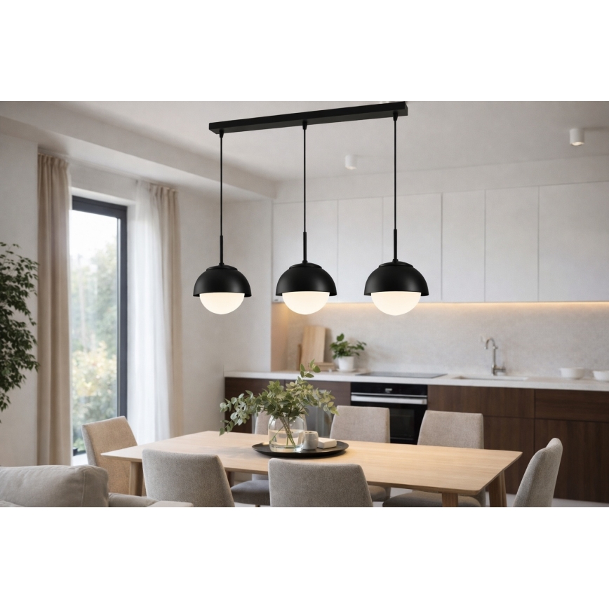 BRILAGI - Lampada sospesa a cavo COSMO 3xE27/60W/230V nera