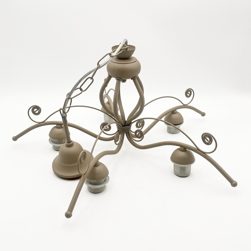 Brilagi - Lampadario a catena ANTICO MODERN 5xE27/60W/230V beige