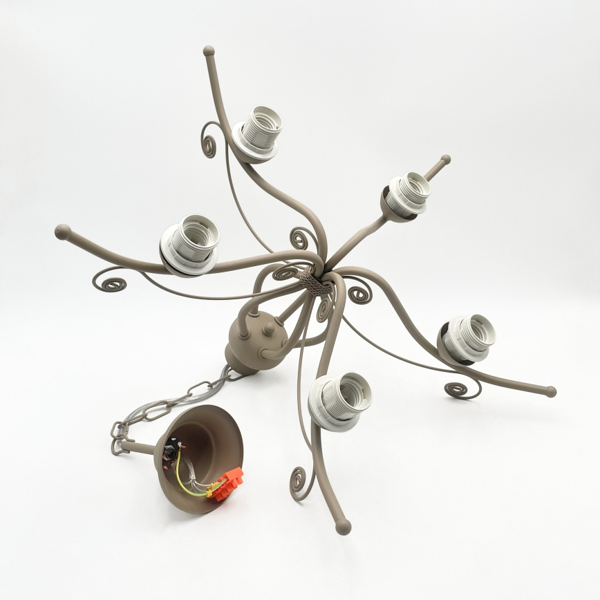 Brilagi - Lampadario a catena ANTICO MODERN 5xE27/60W/230V beige