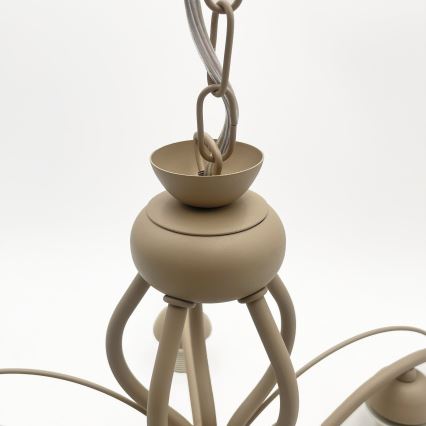 Brilagi - Lampadario a catena ANTICO MODERN 5xE27/60W/230V beige