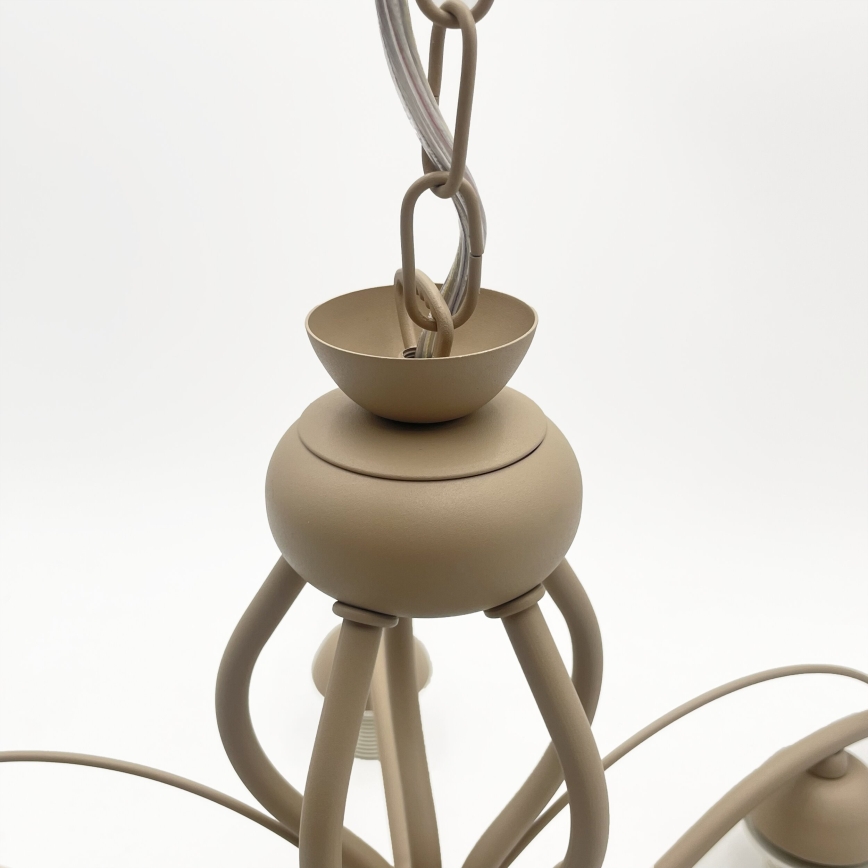 Brilagi - Lampadario a catena ANTICO MODERN 5xE27/60W/230V beige