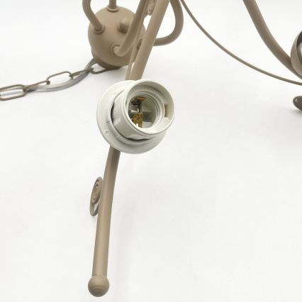 Brilagi - Lampadario a catena ANTICO MODERN 5xE27/60W/230V beige