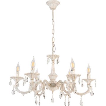 Brilagi - Lampadario a catena CLASSIC 6xE14/10W/230V crema/patina