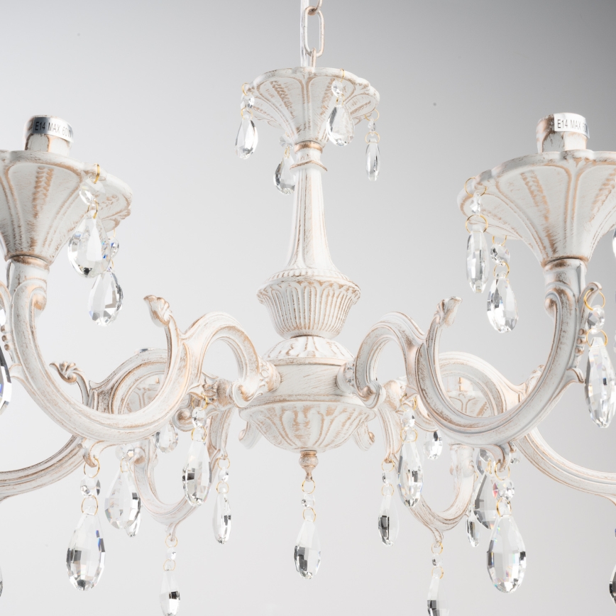 BRILAGI - Lampadario a catena CLASSIC 6xE14/10W/230V crema/patina