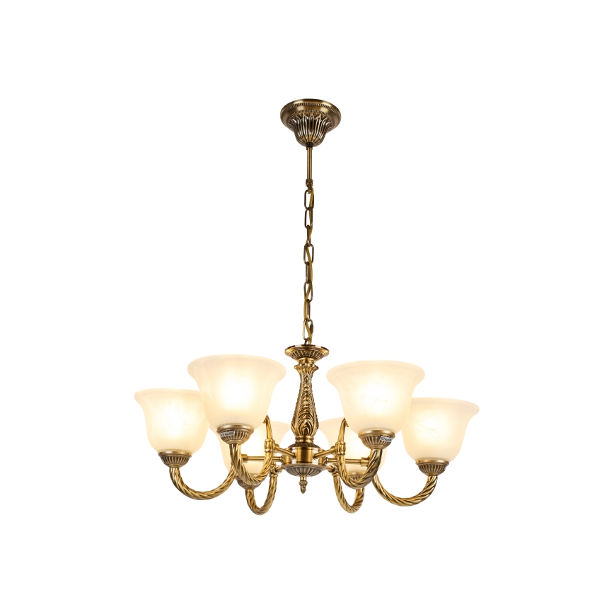 Brilagi - Lampadario a catena CLASSIC 6xE14/10W/230V in ottone
