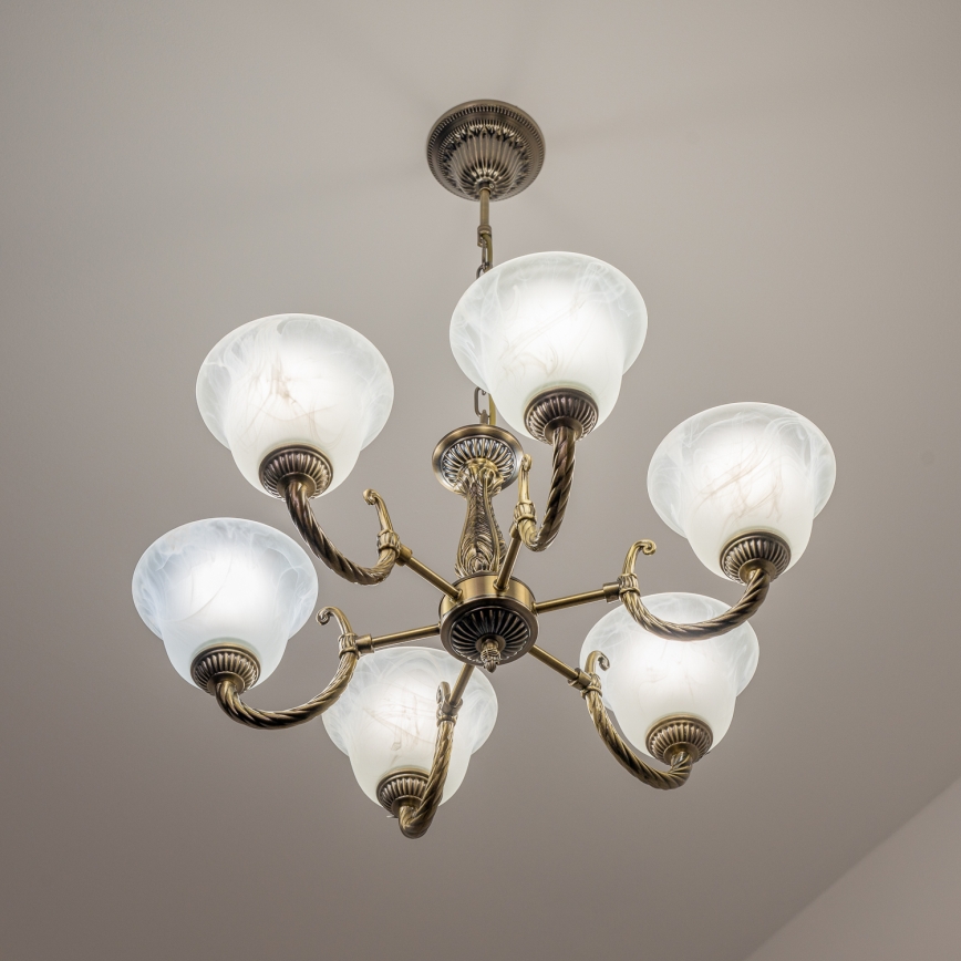 BRILAGI - Lampadario a catena CLASSIC 6xE14/10W/230V in ottone