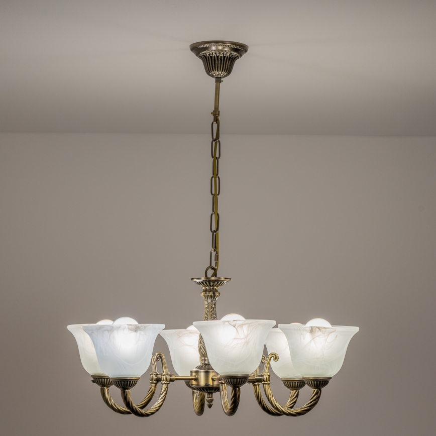 BRILAGI - Lampadario a catena CLASSIC 6xE14/10W/230V in ottone