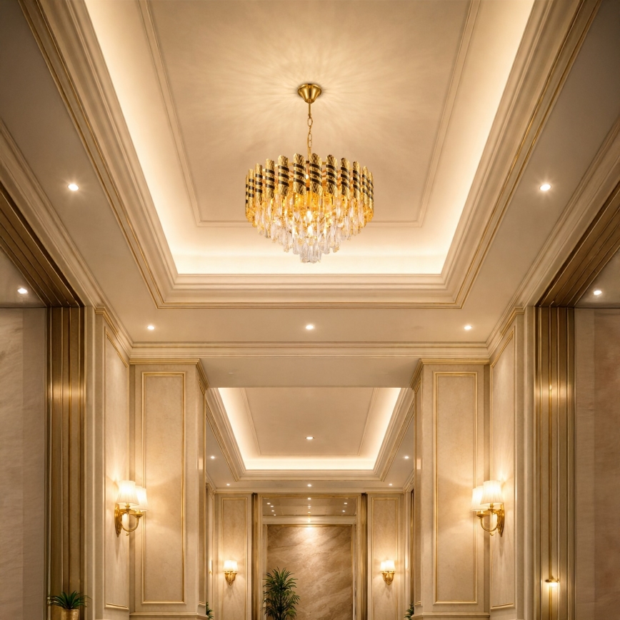 Brilagi - Lampadario a catena CRISTAL 5xE14/40W/230V Ø 38 cm