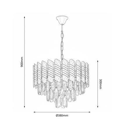 Brilagi - Lampadario a catena CRISTAL 5xE14/40W/230V Ø 38 cm