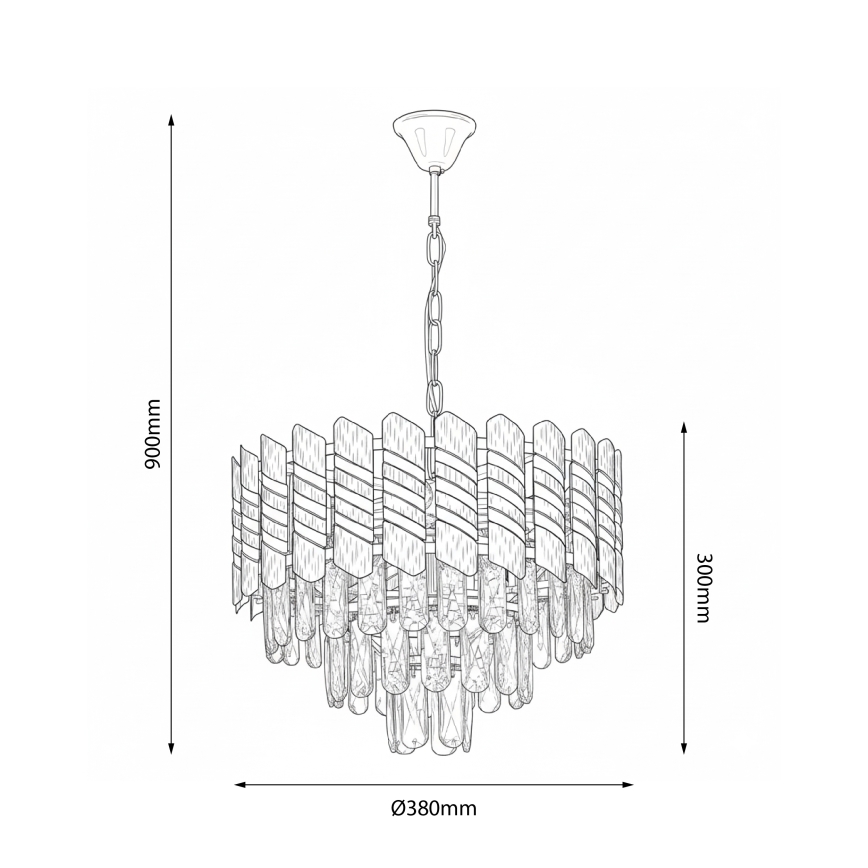 Brilagi - Lampadario a catena CRISTAL 5xE14/40W/230V Ø 38 cm