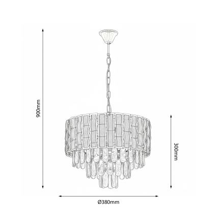 Brilagi - Lampadario a catena CRISTAL 5xE14/40W/230V Ø 38 cm