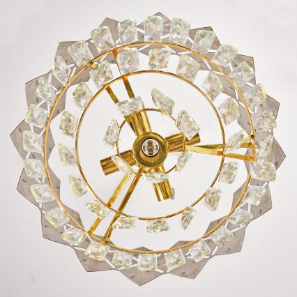 Brilagi - Lampadario a catena CRISTAL 5xE14/40W/230V Ø 38 cm oro/nero