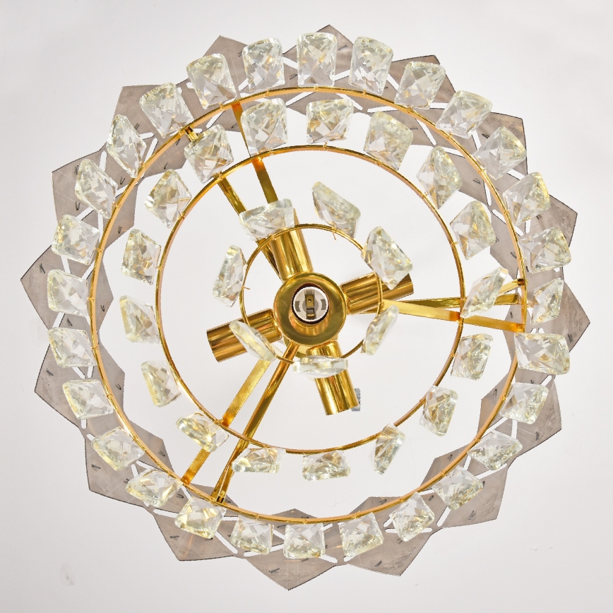 Brilagi - Lampadario a catena CRISTAL 5xE14/40W/230V Ø 38 cm oro/nero