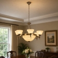 BRILAGI - Lampadario a catena DAHLIA 9xE27/40W/230V Ø 74 cm ottone