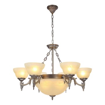 Brilagi - Lampadario a catena DAHLIA 9xE27/40W/230V Ø 74 cm ottone