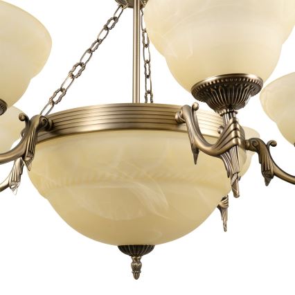 BRILAGI - Lampadario a catena DAHLIA 9xE27/40W/230V Ø 74 cm ottone