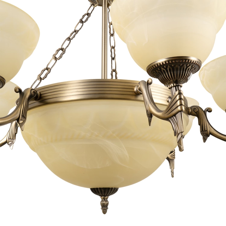 BRILAGI - Lampadario a catena DAHLIA 9xE27/40W/230V Ø 74 cm ottone