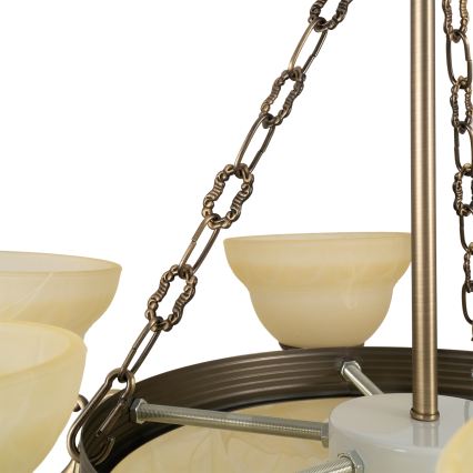 BRILAGI - Lampadario a catena DAHLIA 9xE27/40W/230V Ø 74 cm ottone