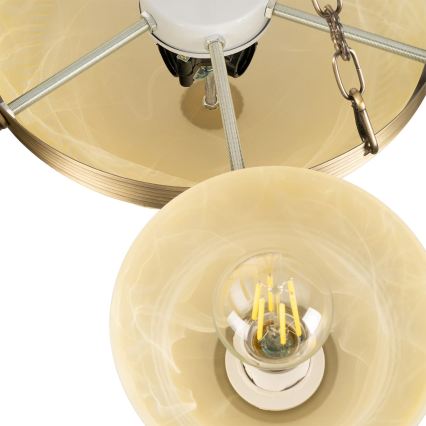 BRILAGI - Lampadario a catena DAHLIA 9xE27/40W/230V Ø 74 cm ottone