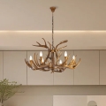 Brilagi - Lampadario a catena DEER, 6 portalampade E14 (10 W), 230 V, Ø 80 cm, in stile corna di cervo