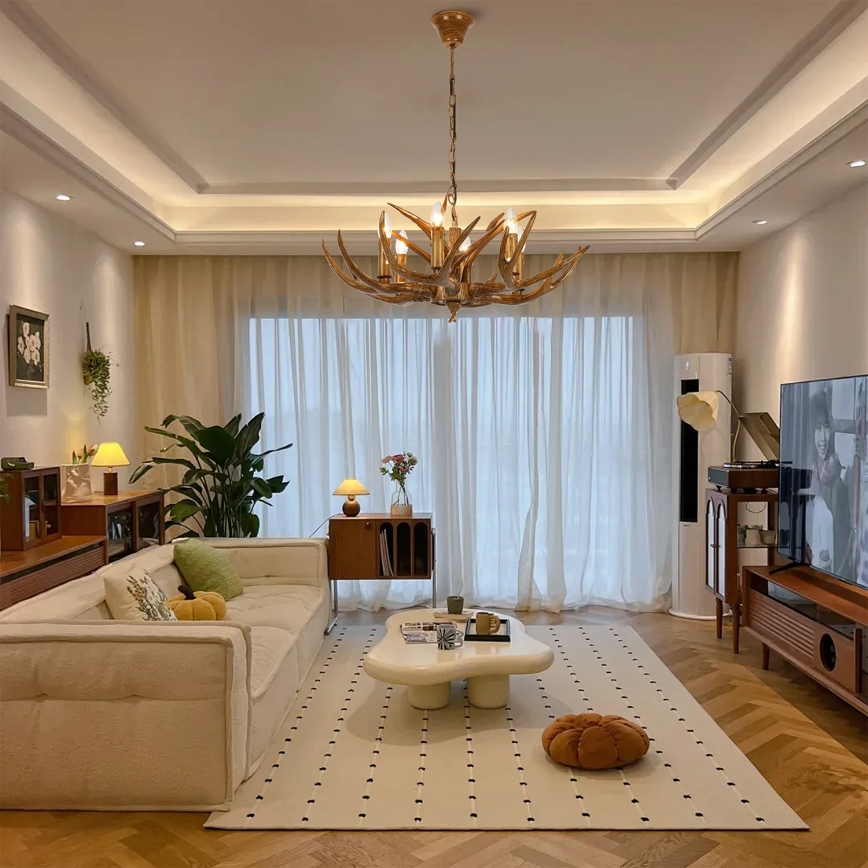 Brilagi - Lampadario a catena DEER 6xE14/10W/230V Ø 70 cm a corna